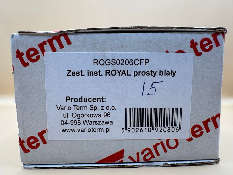 Комплект термостатичний Vario Term Royal White прямий ROGS0206CFP фото