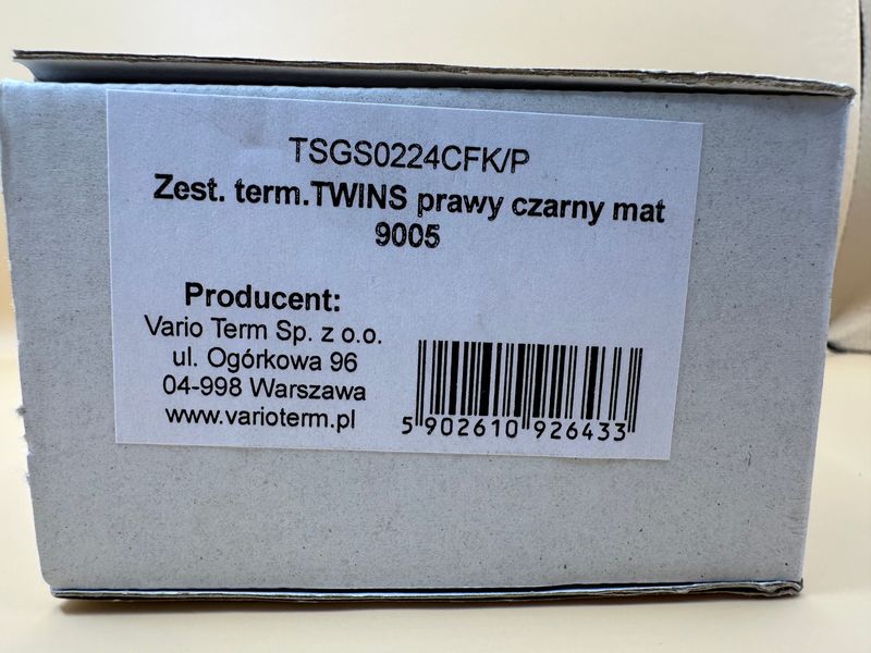 Комплект термостатичний 50mm Vario Term  Black matt - P (Правий) TSGS0224CFK/P