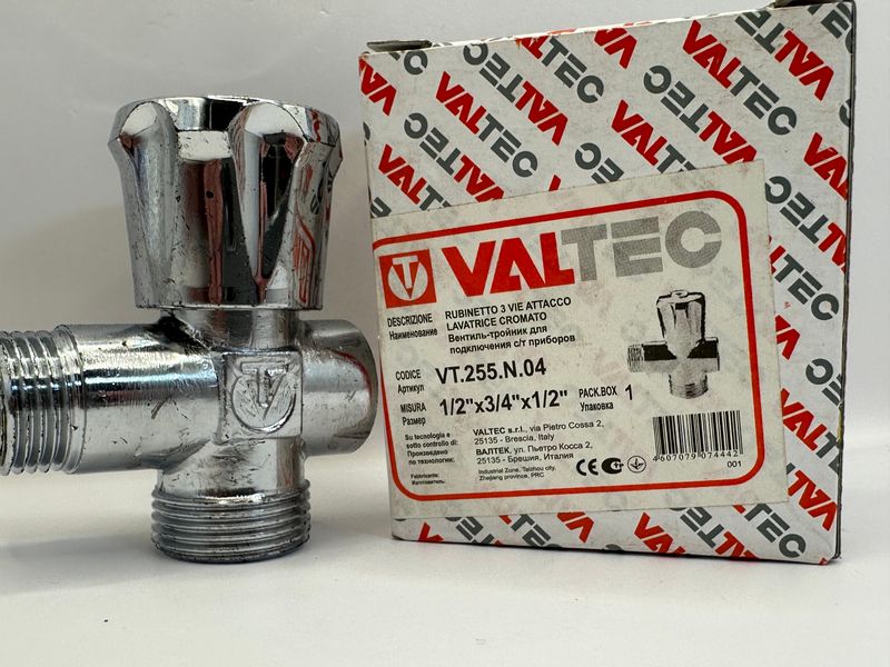 VT.255.N Valtec вентиль-трійник для сантехприладів VT.255.N.04 фото