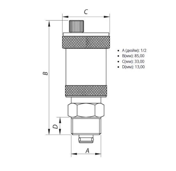 Автоматичний розповітрювач 1/2" (ASG) 6555302 фото